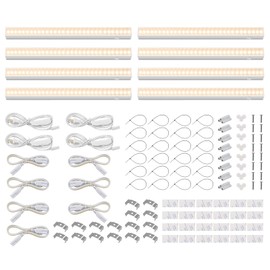 Barrina Grow Lights for Indoor Plants, T5 Grow Light Strip, 1ft Plant Lights for Indoor Growing, Full Spectrum LED Grow Light, Individual Switch, Linkable, Plug and Play, Yellow, 8-Pack