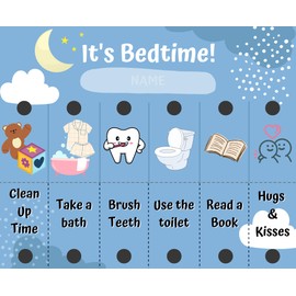 Simply OK Set of 3 Charts For Kids - Daily Responsibility Chores Behavior Chart With Stickers, Adhesive Magnets, Sticky Back Hooks For Walls - Children's Morning & Night Checklist Tracker For Ages 2-7