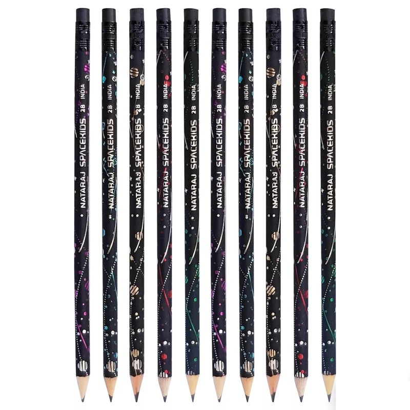 Nataraj Writing Pencils, Platinum, BLACK Bonded Lead, Pack of 24,