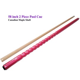 Jian Ying 2-Piece Joint 9 Ball Pool Cue Stick Hardwood Women Billiard Cues Kit (Rose -19oz)