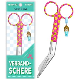Nurse is Love Bandage Scissors Care Nurse Scissors Stainless Steel Sharp Rounded Tip for Rescue Scissors Trauma Scissors with Colourful Designs Nurse
