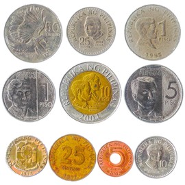Philippines 10 Mixed Coins | Sentimo | Piso | Famous Figures | Since 1967