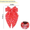 Love Heart Print Ribbon Hair Bows Girls Oversize Satin bowknot