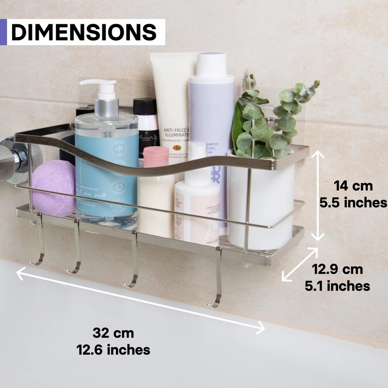 KINCMAX Premium Shower Caddy - Self Adhesive Shower Organizer with