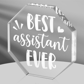 WATINC Appreciation Gifts Award for Assistant - Thank You Assistant Gifts for Women, Acrylic Secretary Plaque Table Sign, Helper Centerpiece Desk Accessories for Birthday Thanksgiving Day