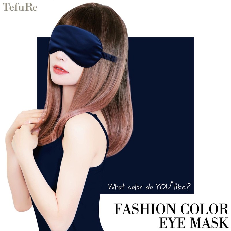 TefuRe EMK-002-NBL Eye Mask, Stylish, Blindfold, For Sleep, Cute, Peaceful