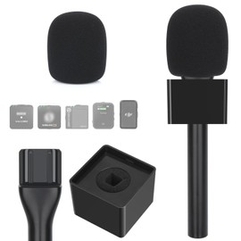 YOUSHARES Lavalier Microphone Handle for RODE Wireless GO/GO 2/ME/Pro & DJI Mic 1/2 – Includes Mic Flag & Foam Windscreen