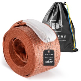 Dawnerz Recovery Tow Strap Heavy Duty 20 ft 100000 lbs Minimum Break Strength - Tow Rope 6 m 55 US Tons for Trucks and Buses