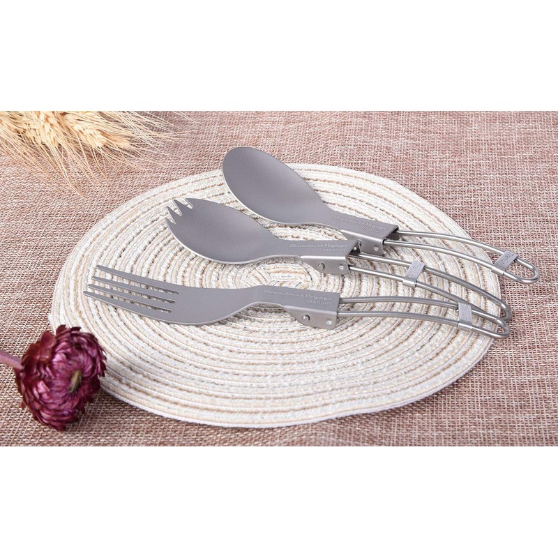 Boundless Voyage Folding Flaware Ultralight Titanium Cutlery Portable Spoon Fork