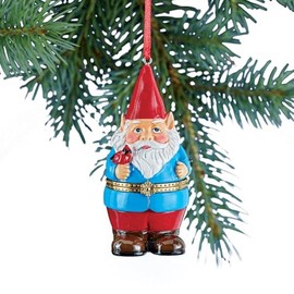 Hand Painted Trinket Christmas Ornaments with Opening Compartment for Small Gifts