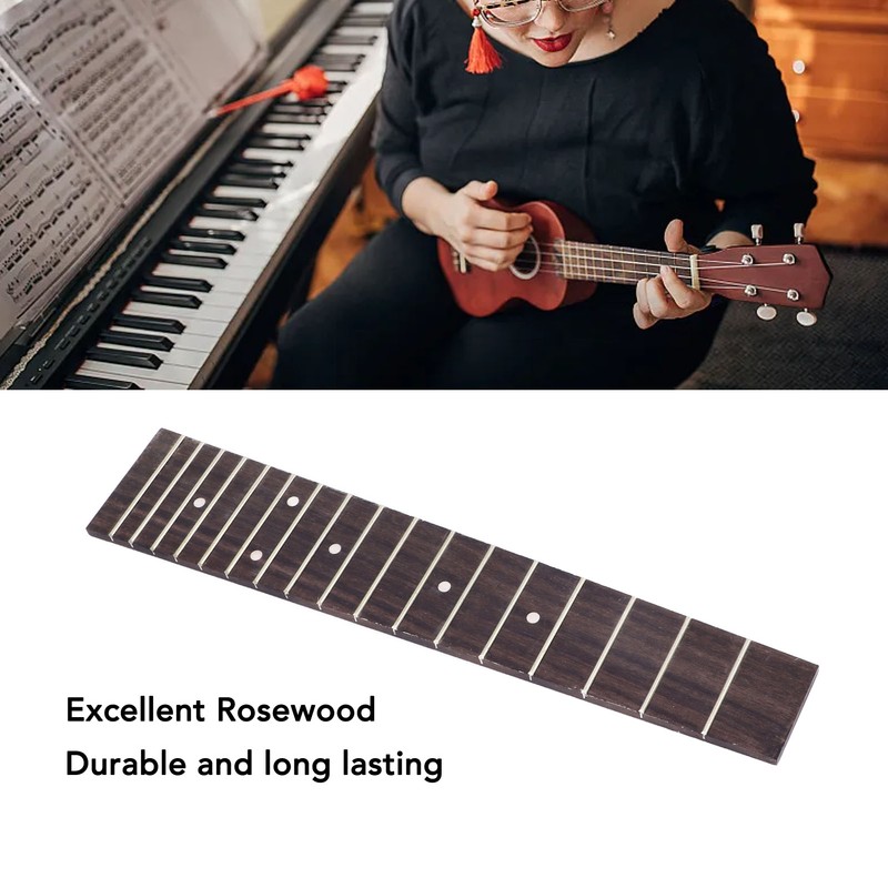 Ukulele Fretboard Rosewood Fingerboard 23in 17 Frets Replacement for Musical