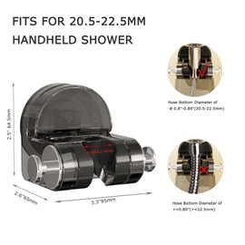 Suction Shower Head Holder with Dual Hooks, ABS Plastic Shower Bracket, 5kg Load Capacity, No Drill Adjustable Shower Mount for Bathroom