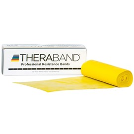 THERABAND Professional Latex Resistance Bands, Individual 6 Ft Elastic Band for Upper & Lower Body Exercise, Physical Therapy, Pilates, At-Home Workouts, 6 Foot Band, Yellow, Thin, Beginner Level 2