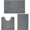 LINLA 3 Pieces Bathroom Rug Set, Absorbent Non Slip Chenille