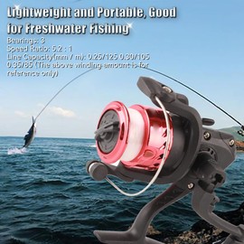 Spinning Wheel Fishing Reel 5.1: 1 Gear Ratio Lightweight and Performance Strong Coating Line Fishing Reel Suitable for Short Sea Rods Boat Fishing and Sea Fishing (Red)