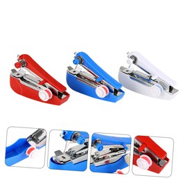 Operitacx 3pcs Mini Sewing Machine Handheld Electric Fabric Compact Travel Sewing Kit for Women Girls Teens