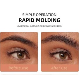 Bold and Beautiful Brown Eyebrow Pomade with Brush - Quick Dry, Non-Greasy, Lightweight Gel Soap for Perfect 3D Brows