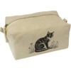 'Cat in Garden' Canvas Wash Bag/Makeup Case (CS00041381)