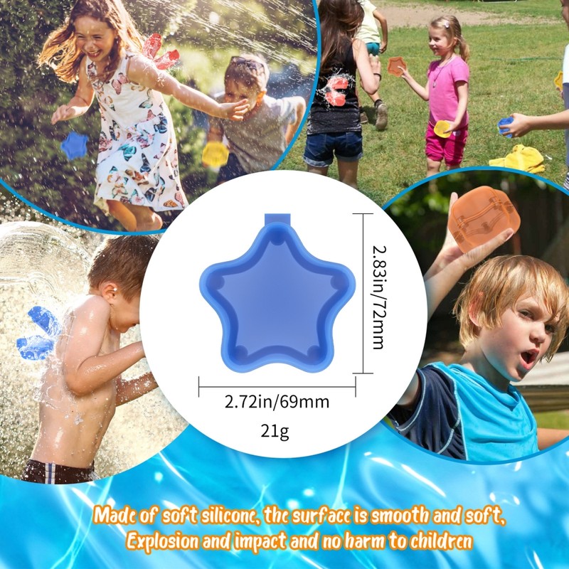 4/6Pcs Reusable Water Balls Water Bombs Refillable Quick Fill Self