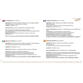 Pack of 3 Vita World Vitamin B12 500 µg + Folic Acid 800 µg 3 x 180 Tablets Vegan/Vegetarian Made in Germany