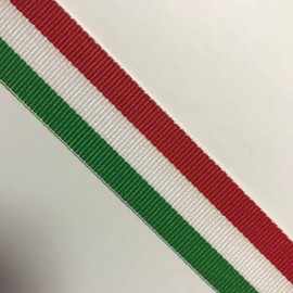 QIANF 1 Inch Red/White/Green Striped Grosgrain Ribbon - 25 Yards(Multiple Widths & Colors Available)