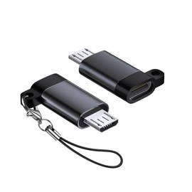 Type C Micro USB Converter Adapter USB-C Micro USB 2 Pack with 56kΩ Register, Fast Charging (5V/3A) Fast Data Transfer 480Mbps USB-c Microusb with Anti-lost Strap