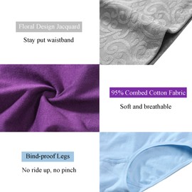 Esrinse Women's High Waist Cotton Underwear Full Coverage Briefs Tummy Control C-Section Recovery Panties (5 Pack, Large)