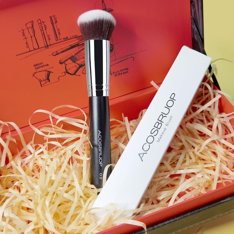ACOSBRUOP Foundation Brush, Round Top Kabuki Foundation Brush and Professional