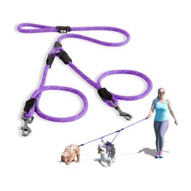 Pawtitas Double Leash for Dogs with 1 Handle Great Training Dog Leash for Two Dogs | Laisse Double Pour chiens avec 1 poignée Grande laisse d'entraînement Pour Deux chiens - Medium/Large Dog Leash.