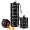 Weekly Metal Pill Organizer 2 Times a Day, Waterproof Travel