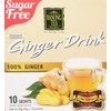 Ranong Tea Sugar Free 100% Ginger Drink 10 Sachets 50