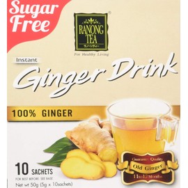Ranong Tea Sugar Free 100% Ginger Drink 10 Sachets 50 g