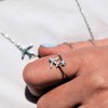 925 Sterling Silver Aeroplane Ring with Sparkling Zircons - High