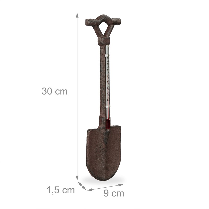 Relaxdays Outdoor Thermometer Analogue Cast Iron Garden Thermometer Wall Antique