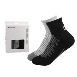 Laulax Ladies 2 Pairs Ankle Hiking Socks, Gift Set, Black and Grey, Size UK 3-7/ Europe 36-40