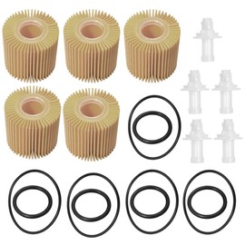 5Pcs 04152-YZZA1 Engine Oil Filter Kit Replacement for Toyota Avalon Camry RAV4 Sienna Lexus ES300h ES350 IS200t RX350 RX450h Replace# 04152-31090, 04152-YZZG1