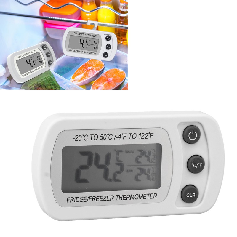 2Pcs Waterproof Digital Refrigerator Fridge Thermometer ‑20~50℃ Digital Freezer Thermometer