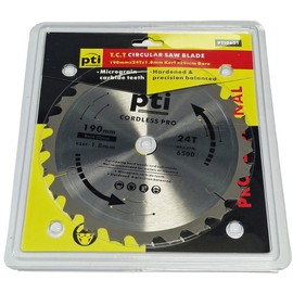 PTI 190mm x 20mm x 24T, Thin Kerf Saw Disc 1.5mm Thick Cordless Saws quality TCT Circular Saw. Hardened & precision-balanced Micrograin Carbide Teeth