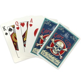 Lantern Press Cape Cod, Massachusetts, Skull and Crossbones (52 Playing Cards, Poker Size Card Deck with Jokers)