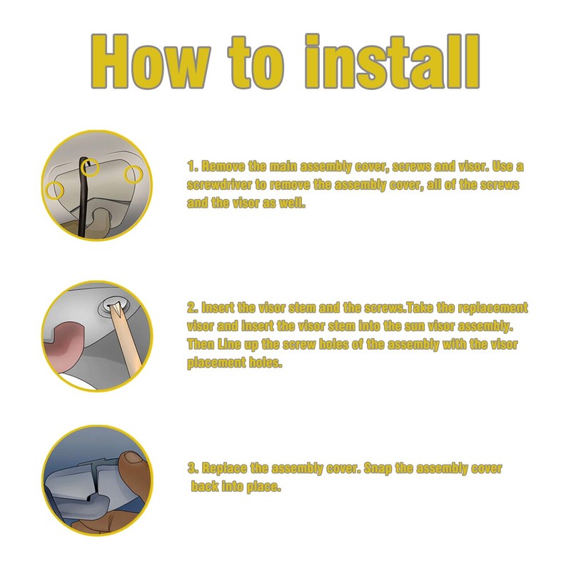 QUAYUB Driver Left & Passenger Right Side Sun Visor Replacement