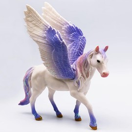 Doyomtoy Unicorn Toy Figure Winged Unicorn Figure Model, Realistic PVC Animals Models Figurines, for Crafts Accessories, Children Party Presentsi