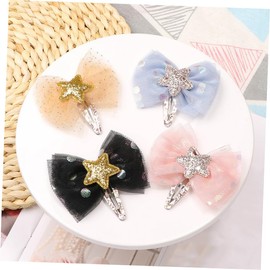 Hohopeti Baby Hair Accessories for Girls 4pcs Bow Hair Clips Set Stars Hairpins for Kids
