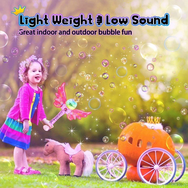 Electric Bubble Machine Fairy Bubble Wand Bubble Blower for Girls