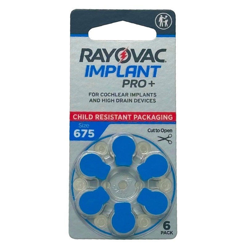 Rayovac Cochlear Implant Pro+ Batteries | Size 675 (60 Pack)