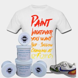 Color Changing Thermochromic Fabric Paint Body Heat Sensitive DIY Color Changing T-Shirts & Shoes Red-Yellow at 82F (28C)