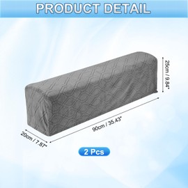 QUARKZMAN Set of 2 Diamond Pattern Stretch Armrest Covers, Soft Armchair Throws, Couch Reclining Chair, Arm Cover for Chair, Sofa Protection, Deep Grey