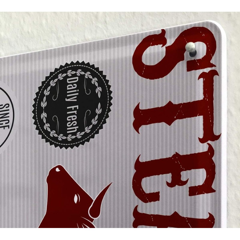 Tin Sign Kitchen Beef steak