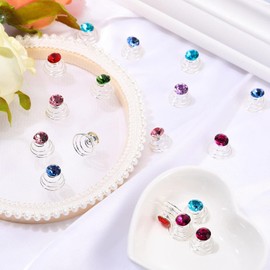 MontCherry 72 Pieces Rhinestone Spiral Hair Pins Mix Colours Set by Trendz