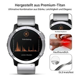 synsing Magnetic Titanium Bracelet 26 mm Metal Quick Release Bracelet Compatible with Fenix 8 51 mm/Enduro 3 51 mm/7X Pro/6X Pro/7X Solar/7X Sapphire Solar