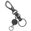 [highstyle] Tochigi Leather & Carabiner & Reel Key Chain Antique